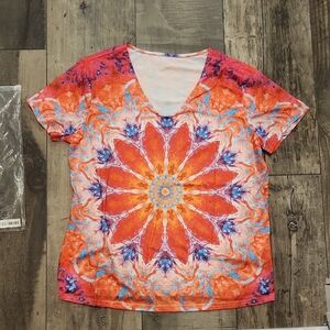 Nwt. Vibrant Orange and Pink Women's Top Size Large